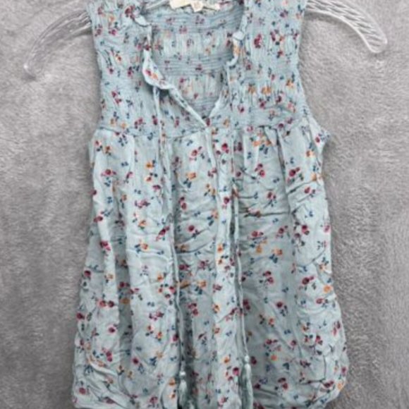 REWIND - NWOT Turquoise Floral Blouse with Tassel Tie Detail - Picture 3 of 15